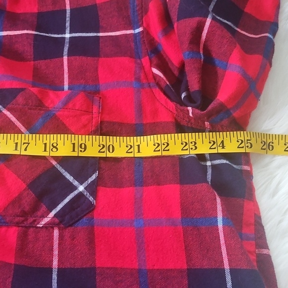 beachlunchlounge Red and Blue Plaid Hi-Low Button Down - Picture 9 of 10